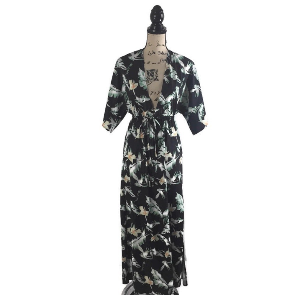 Haoduoyi Boutique Small Beach Dress Maxi Floral Coverup